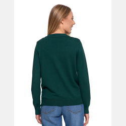 ZIELONY sweter damski na zamek BOMBERKA MORAJ